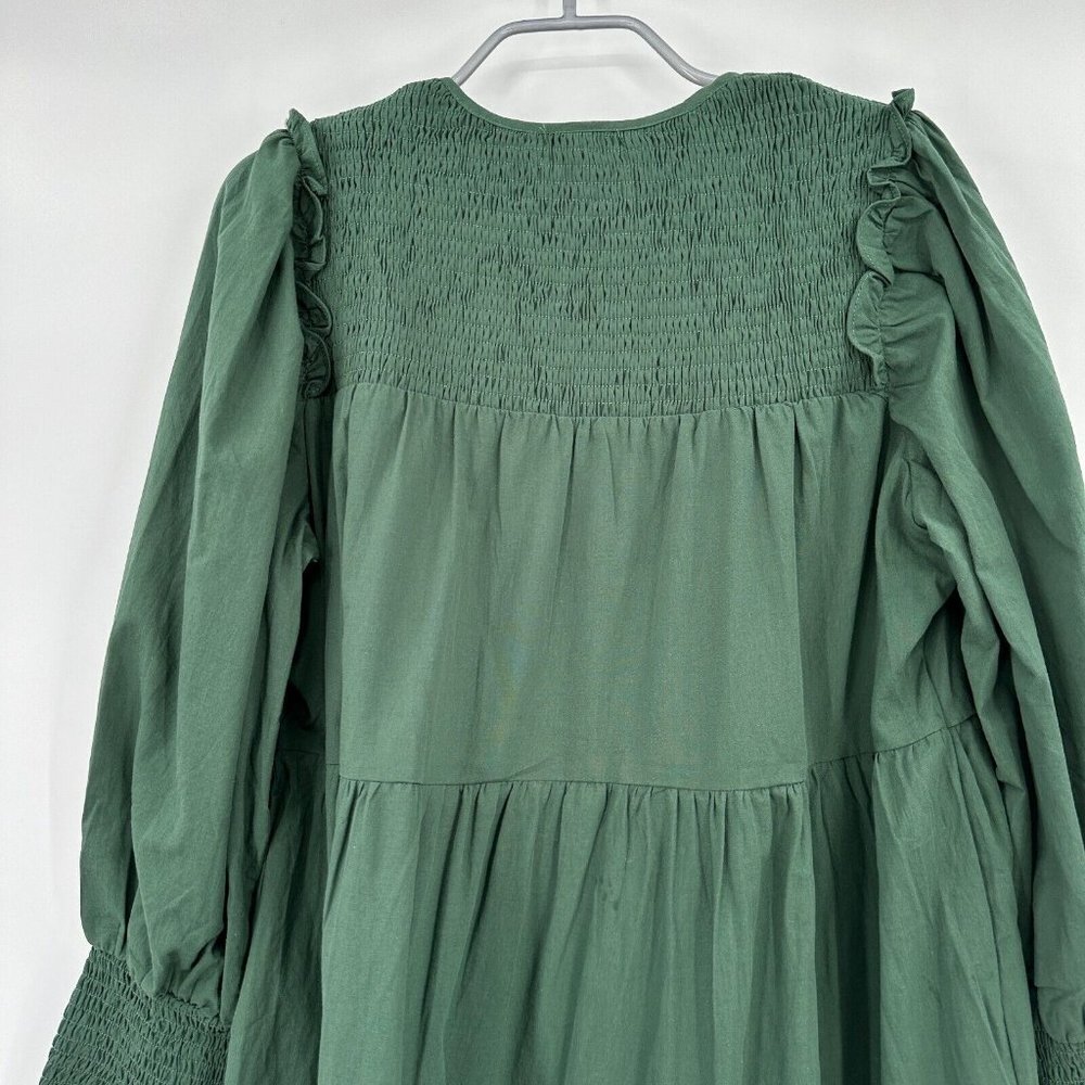Pomander Place Tuckernuck Women's Ceci Mini Swing Dress Jaguar Green Smock sz M* - Picture 7 of 10